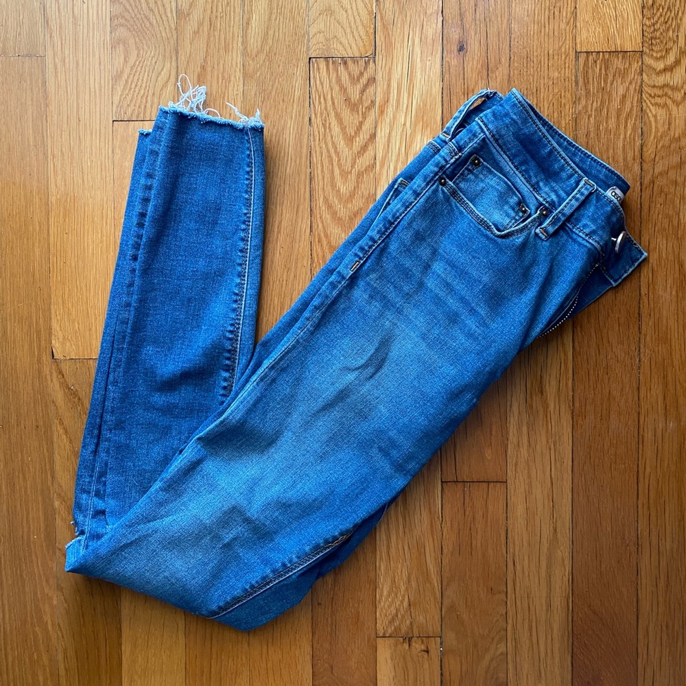 ASOS denim high waisted distressed jeans